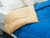 Solid Navy Blue/Camel Microfiber Shell Double Quilt / AC Comforter - Silkysoy By Spaces