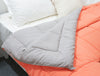 Solid Coral/Grey - Coral Microfiber Shell Double Quilt / AC Comforter - Silkysoy By Spaces