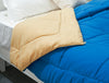 Solid Navy Blue/Camel Microfiber Shell Single Quilt / AC Comforter - Silkysoy By Spaces
