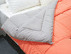 Solid Coral/Grey - Coral Microfiber Shell Single Quilt / AC Comforter - Silkysoy By Spaces