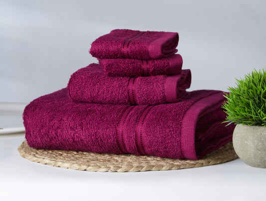 BNM Turkish Cotton Luxury Bath Towels, Set of 4, Forest Green 