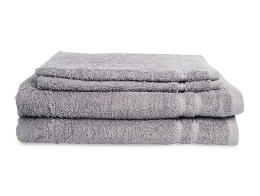 Grey 4 Piece 100% Cotton Towel Combo Set - Moments By Welspun