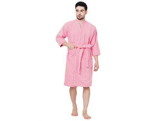 Supersoft Candy Pink Medium Bath Robe - Dew By Welspun