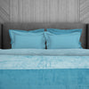 Stripe-Solid Light Blue Polyester Blanket Mink - Eden By Spaces