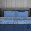 Stripe-Solid Dark Blue Polyester Blanket Mink - Eden By Spaces