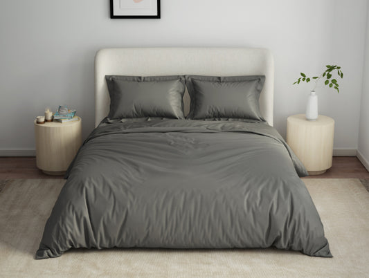 Solid Dark Grey Solid Fleece Blanket - Cushlon By Spaces