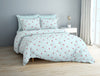 Floral Sky Light - Light Blue Viscose Cotton Double Bedsheet - Ditsy Print By Spaces