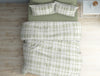 Geometric Foam Green - Green Viscose Cotton Double Bedsheet - Digital Plaid By Spaces