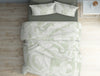 Geometric Murmur - Green Viscose Cotton Double Bedsheet - Patterna By Spaces