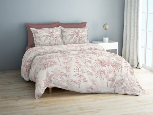 Floral Delicacy - Light Blush Viscose Cotton Double Bedsheet - Regency By Spaces