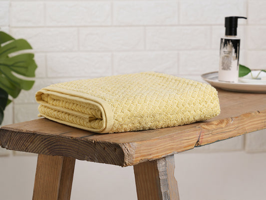 Pale Banana - Light Yellow 100% Cotton Bath Towel - Genesis By Spaces