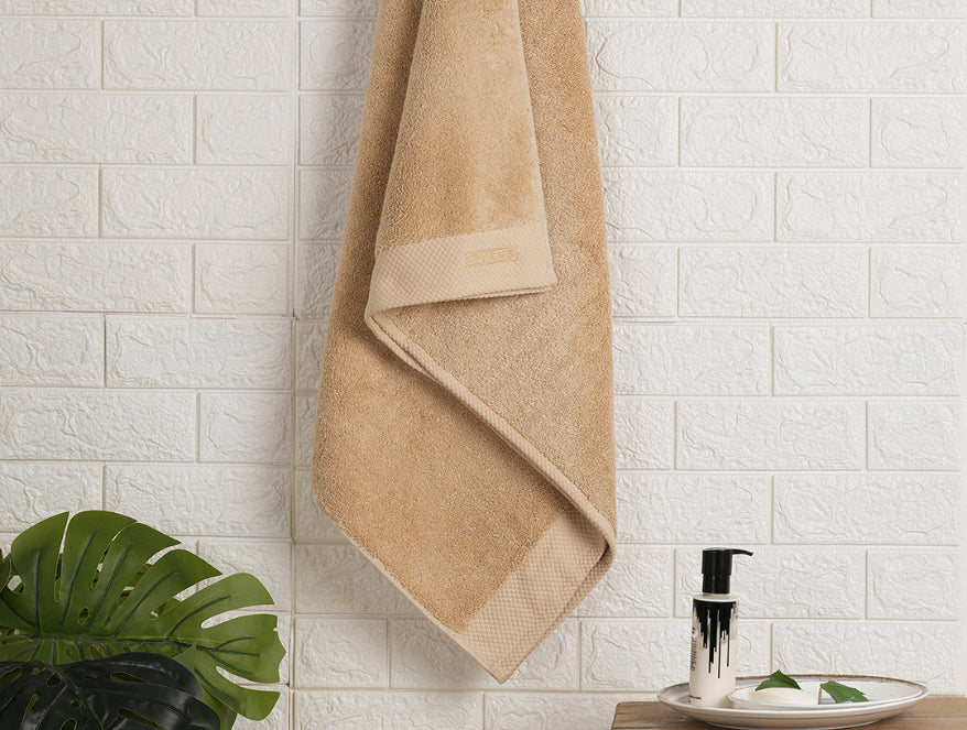 Beige - Beige 100% Egyptian Cotton Bath Towel - Luxury Egyption Cotton By Spaces