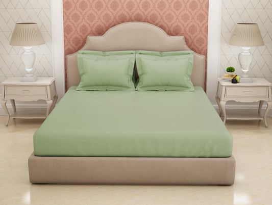 Solid Light Green Solid Large Bedsheet - Eminence By Spaces