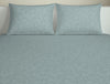 Floral Pearl Blue - Light Grey 100% Cotton Large Bedsheet - Aurama Jacquard By Spaces-1064552