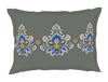 Floral Vapor Blue - Light Grey 100% Cotton Large Bedsheet - Estaa By Spaces-1064783