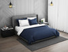 Solid Midnight Blue - Dark Blue Hygro Cotton Shell Double Quilt - Hygro By Spaces
