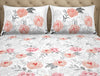 Floral Coral Blush - Blush 100% Cotton Large Bedsheet - Adonia(Anti Bacterial) By Spaces