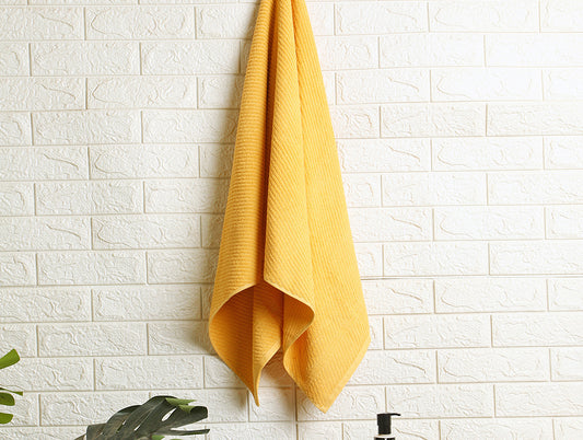 Buff Yellow-Yellow 1 Piece 100% Cotton Bath Towel - Relish By Spaces-1065012