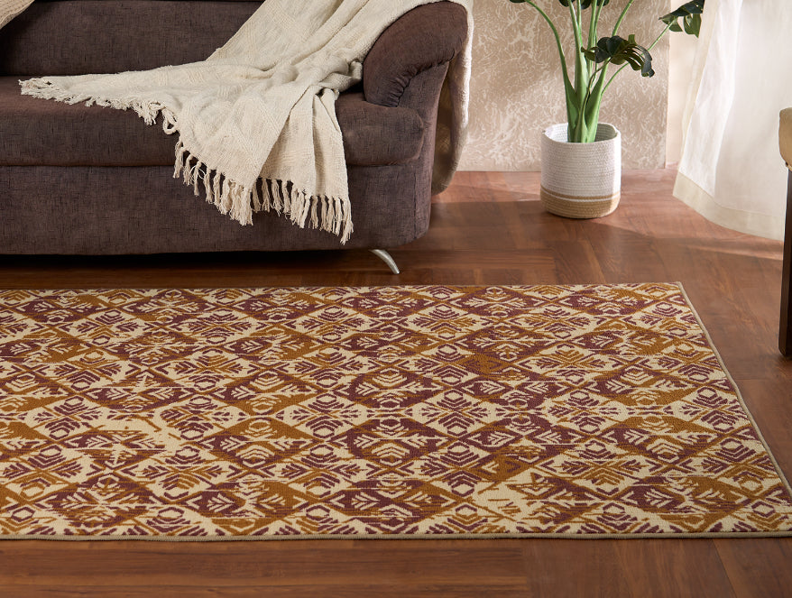 Anti Skid Dull Brown Polyester Wonder Full Carpet By Welspun