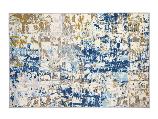 Anti Skid Blue Polyester Wonder Full Carpet By Welspun