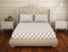 Geometric Blue/Orange Cotton Rich Double Bedsheet - 2-In-1 By Welspun