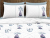 Floral Cadet - Dark Violet 100% Cotton Large Bedsheet - Kalakari Haath By Spaces