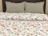 Floral White/Chocolate Microfiber Shell Double Dohar - Welspun Dohar By Welspun-1065401