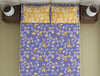 Floral Blue Iris - Violet Polycotton Double Bedsheet - Amaya By Welspun-1065428