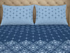Geometric Lichen Blue - Light Blue 100% Cotton Large Bedsheet - Anti Bacterial By Welspun