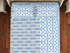 Geometric Dream Blue - Light Blue 100% Cotton Double Bedsheet - Anti Bacterial By Welspun