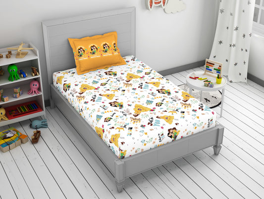 Character Snapdragon - Yellow 100% Cotton Single Bedsheet - Disney Princess By Welspun