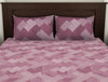 Geometric Beaujolais - Dark Pink 100% Cotton Double Bedsheet - Geoscape By Spaces-1065693