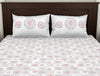 Geometric Brilliant White - White 100% Cotton Double Bedsheet - Geoscape By Spaces-1065696