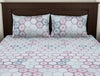 Geometric Illusion Blue - Light Grey 100% Cotton Double Bedsheet - Geoscape By Spaces-1065698