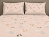 Floral Silver Peony-Beige 100% Cotton Large Bedsheet - Dainty By Spaces