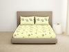 Floral Wax Yellow-Light Yellow 100% Cotton Large Bedsheet - Dainty By Spaces
