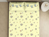 Floral Wax Yellow-Light Yellow 100% Cotton Large Bedsheet - Dainty By Spaces