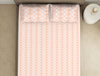 Geometric Almost Apricot-Light Orange 100% Cotton Large Bedsheet - Dainty By Spaces