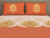 Floral Brandied Melon - Dark Orange 100% Cotton King Fitted Sheet - Timeless By Spaces-1065815