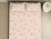 Floral Silver Peony - Beige 100% Cotton King Fitted Sheet - Dainty By Spaces-1065823