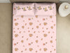Floral Pinkesque - Pink 100% Cotton King Fitted Sheet - Dainty By Spaces-1065826