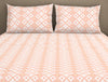 Geometric Almost Apricot - Light Orange 100% Cotton King Fitted Sheet - Dainty By Spaces-1065830
