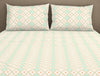 Geometric Brook Green - Light Aqua 100% Cotton King Fitted Sheet - Dainty By Spaces-1065831