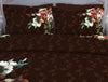 Floral Demitasse - Dark Brown 100% Cotton Large Bedsheet - Noir By Spaces
