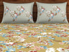 Floral Rich Gold - Dark Yellow 100% Cotton Double Bedsheet - Boho Florals By Spaces