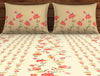 Floral Papyrus - Beige 100% Cotton Double Bedsheet - Boho Florals By Spaces