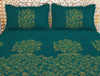 Floral Deeppeacockblu - Teal 100% Cotton Large Bedsheet - Kalamkari - Rangana By Spaces