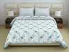 Floral Capri - Light Blue Polycotton Double Quilt / AC Comforter - Amaya By Welspun