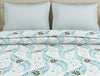 Floral Capri - Light Blue Polycotton Double Quilt / AC Comforter - Amaya By Welspun