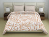 Floral Ginger Root - Light Brown Polycotton Double Quilt / AC Comforter - Amaya By Welspun